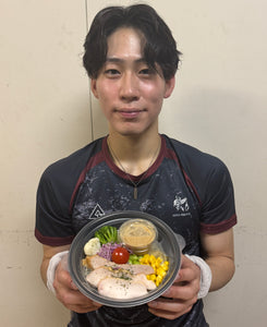 日車選手のおすすめ【Cafe konii】スモークチキンのパスタサラダ（2025-26 大同生命SV.LEAGUE MEN）